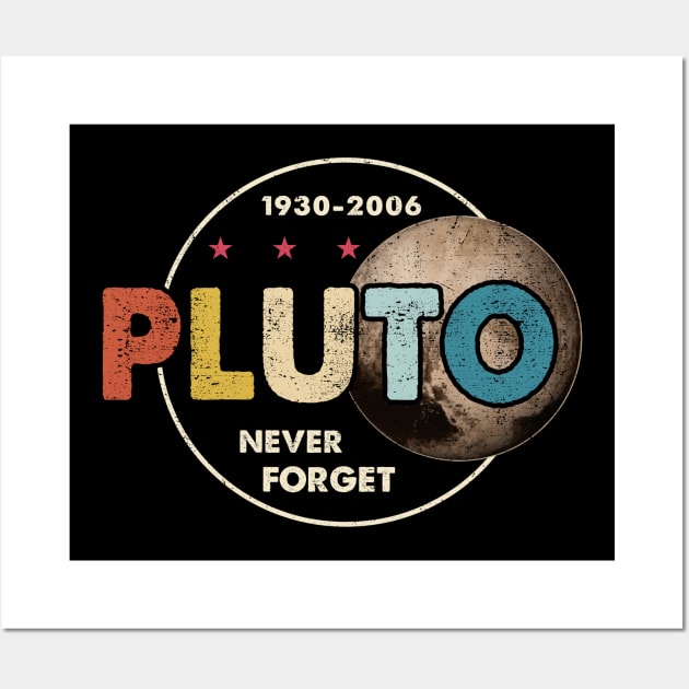 Pluto Never Forget, Funny Pluto, Pluto Lover, Pluto Wall Art by artbyhintze